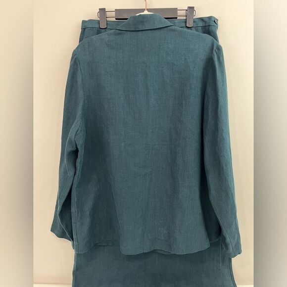 Eileen Fisher 100% Linen Skirt & Blazer Top Set Large - Picture 7 of 16